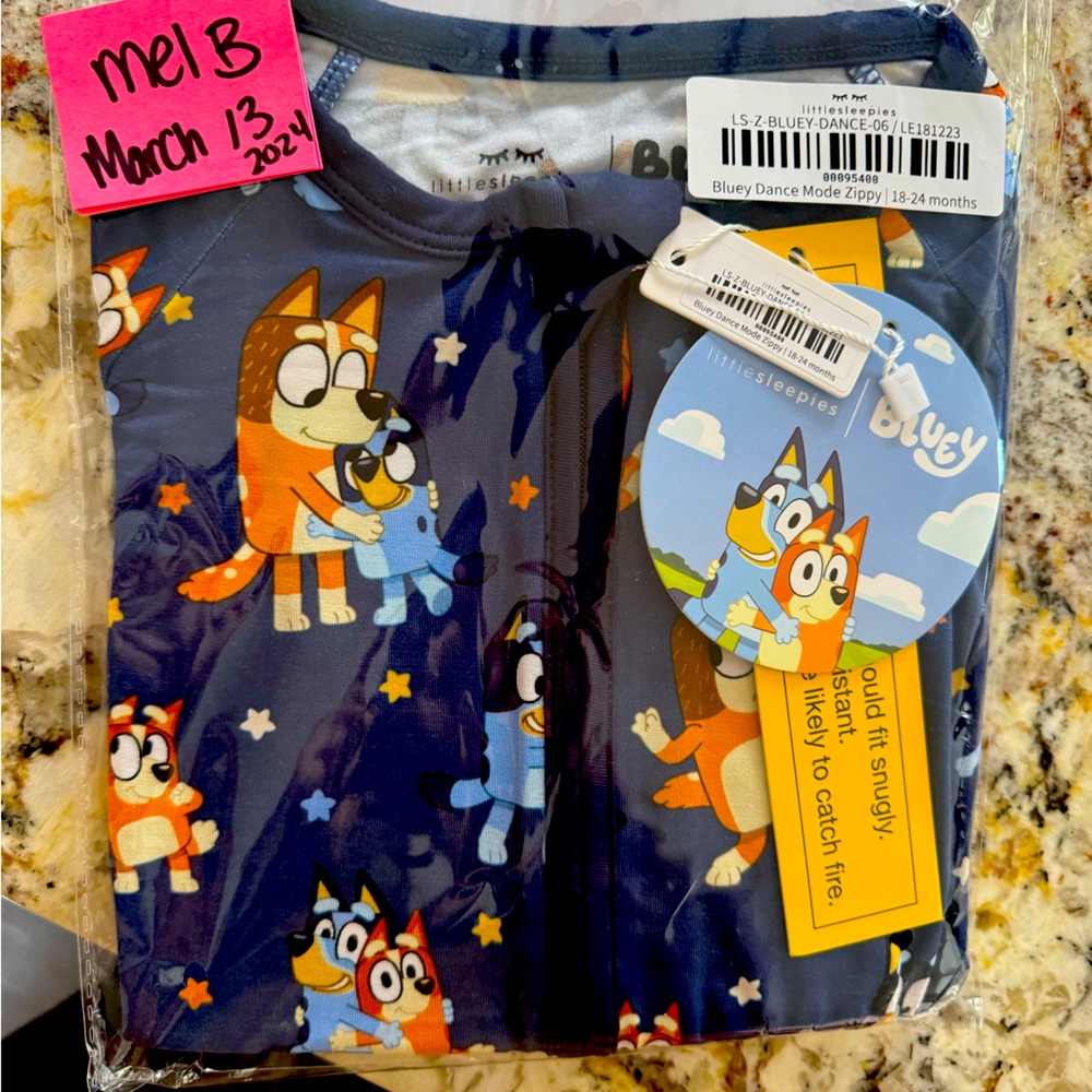 NIB Little Sleepies Bluey Zippy Pjs 18-24m